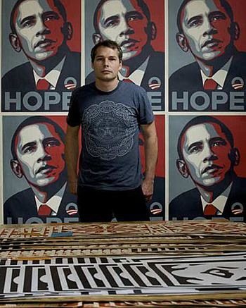 shepardfaireyandhishope_2. Photo credit Damian Dovarganes / Associated Press shepardfaireyandhishope_2. Photo credit Damian Dovarganes / Associated Press