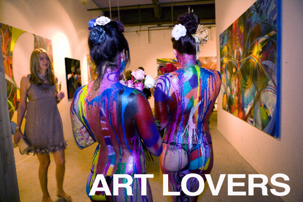 Chor Boogie mural models at gallery opening