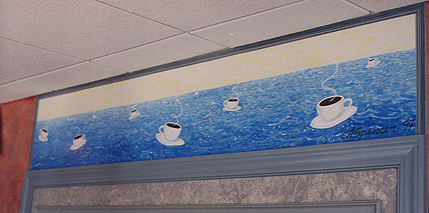 St. Elmo’s Coffee Cup Mural and photo by C. Ashley Spencer