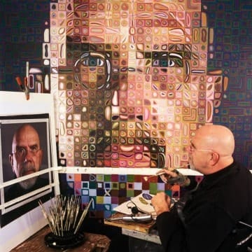 ChuckClose_inStudio_PhotoWalkerArtbyMichaelMritone Chuck Close in Studio Photo Walker Art by Michael Mritone, on Art Is Everywhere