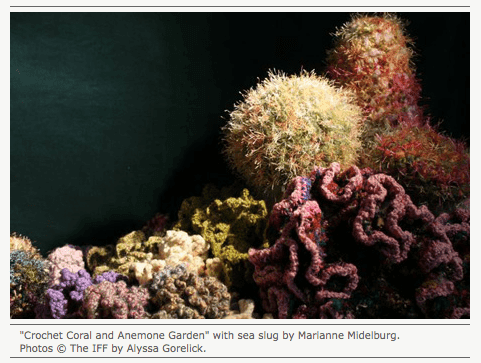 Crochet Coral Reef via National Museum of Natural History, seen on Art Is Everywhere 