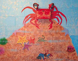 beach crab_mural_casartblog. Photo via the Umpqua Post Beach crab mini mural, as seen on Art is Everywhere