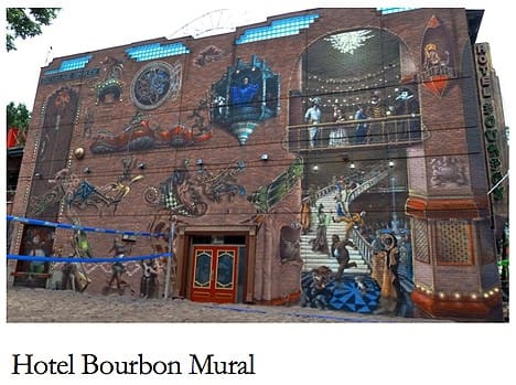Hotel-Bourbon-Mural via Mural Locator. Photo by Cary Bass, seen on AIE