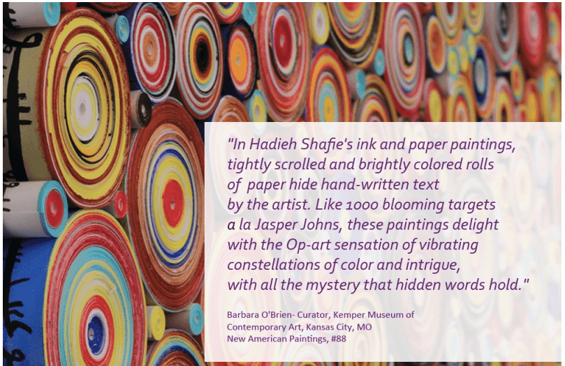 Hadieh Shafie website homepage, seen on Art Is Everywhere