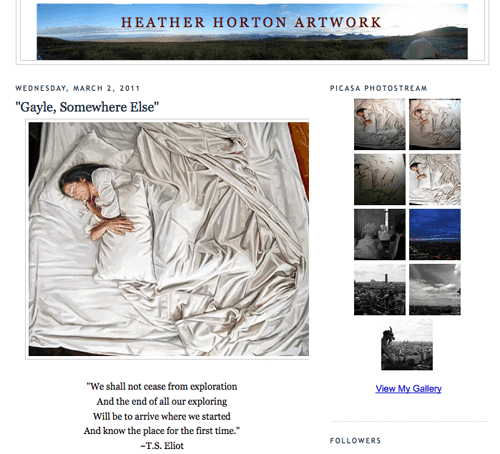 Heather Horton's artwork blog as seen on Art Is Everywhere