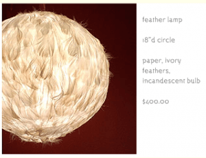 Beth_Rekow_feather-lamp as seen on Art Is Everywhere