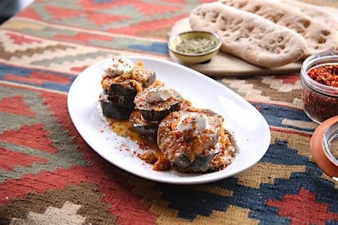 Roasted eggplant appetizer at Lapis_Art Is Everywhere