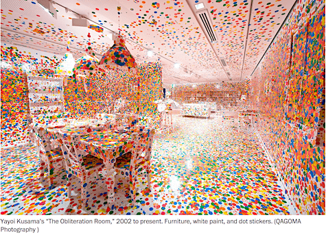 Yayoi Kusama Obliteration Room on AIE