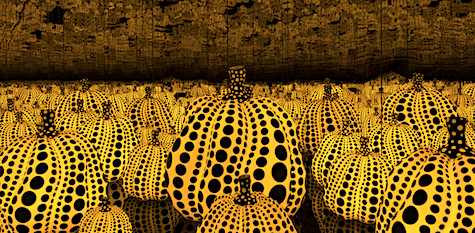 Yayoi Kusama love dot gourds on Art Is Everywhere