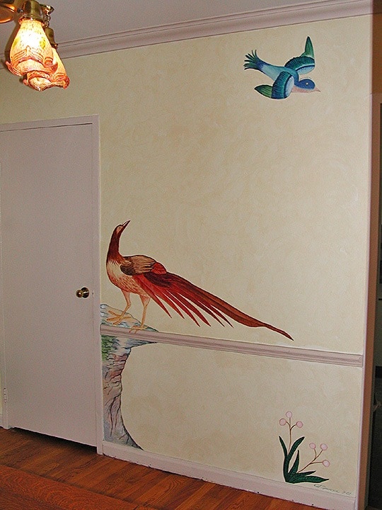 Pheasant Detail/Japanese Print Dining Room Mural