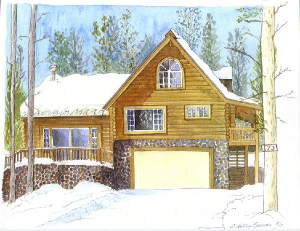 Watercolored House Rendering, Fine Art, Architectural, Ashley Spencer, Rendering, Watercolor