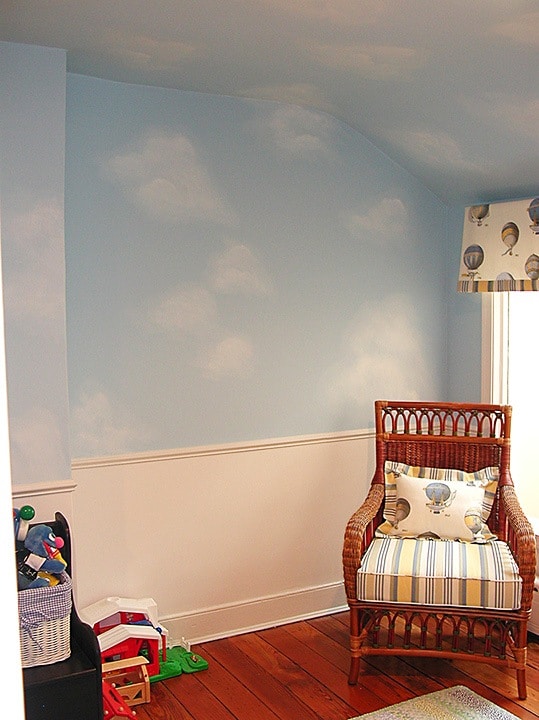 Over All Clouds in Nursery painted by Ashley Spencer