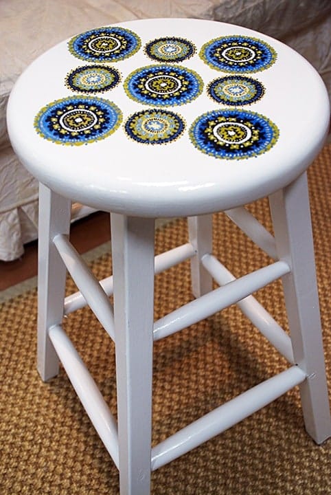 Full Stool view after painting by Ashley Spencer
