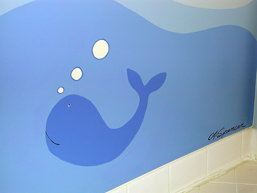 Whale Mural detail with signature by Ashley Spencer